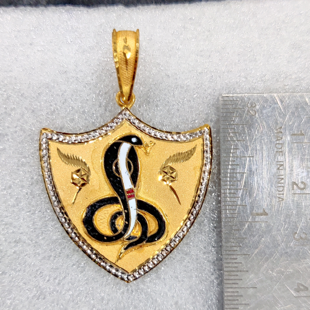 916 Gold Fancy Gent's Goga Maharaj Minakari Pendant - Image 2