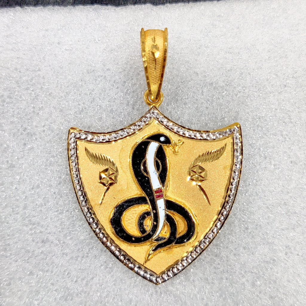 916 Gold Fancy Gent's Goga Maharaj Minakari Pendant