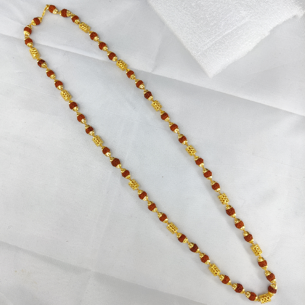 916 Gold Fancy Gent's Rudraksh Mala - Image 2