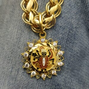 916 Gold Fancy Shreenathji Minakari Pendant