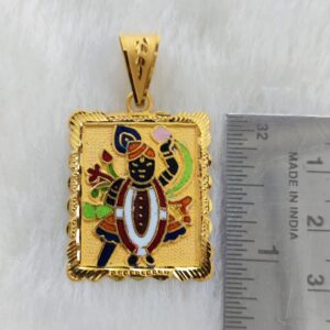 916 Gold Shreenathji Minakari Pendant