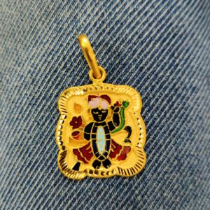 916 Gold Shreenathji Minakari Pendant