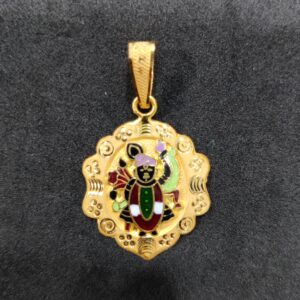 916 Gold Shreenathji Minakari Pendant