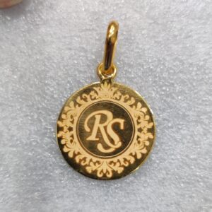 916 Gold Fancy RS Monogram Designer Pendant