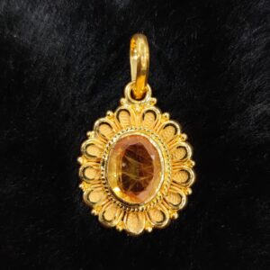 916 Gold Fancy Singal Stone Pendant