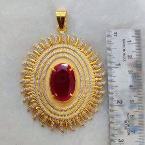 916 Gold Fancy Singal Stone Pendant