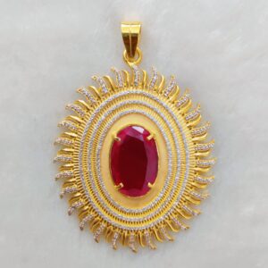 916 Gold Fancy Singal Stone Pendant