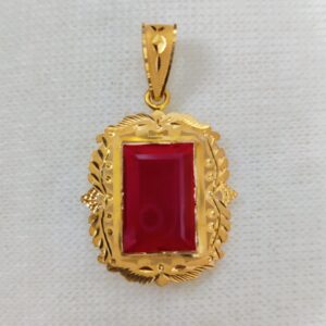 916 Gold Fancy Singal Stone Pendant
