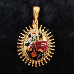 916 Gold Fancy Gent's Shakti Maa Minakari Pendant