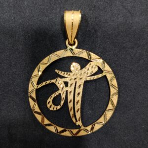 916 Gold Fancy Gent's Maa Named Ari cutting Pendant