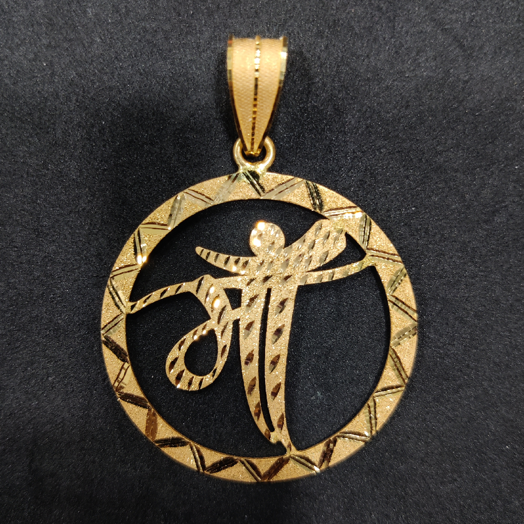 916 Gold Fancy Gent's Maa Named Ari cutting Pendant - Image 2