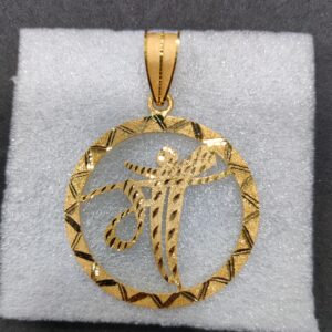 916 Gold Fancy Gent's Maa Named Ari cutting Pendant