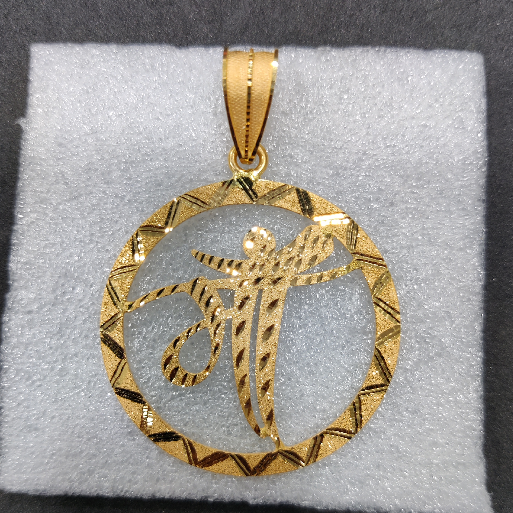 916 Gold Fancy Gent's Maa Named Ari cutting Pendant