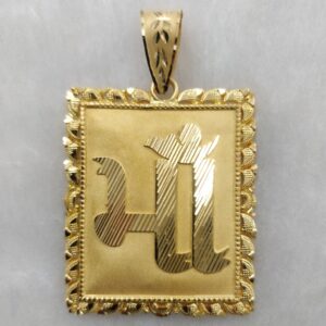 916 Gold Fancy Gent's Maa Named Pendant