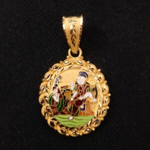 916 Gold Fancy Gent's Vahanvati Maa Minakari Pendant
