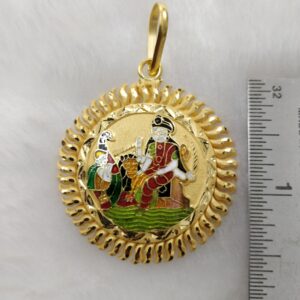 916 Gold Fancy Gent's Vahanvati Maa Minakari Pendant