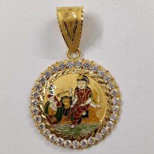916 Gold Fancy Gent's Vahanvati Maa Minakari Pendant
