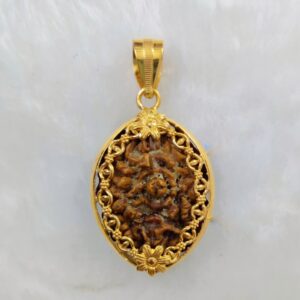 916 Gold Fancy Gent's 2 Mukhi Rudraksh Pendant