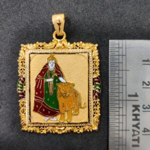 916 Gold Fancy Gent's Shakti Maa Minakari Pendant