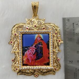 916 Gold Fancy Gent's Shakti Maa Photo Mina Frame Pendant