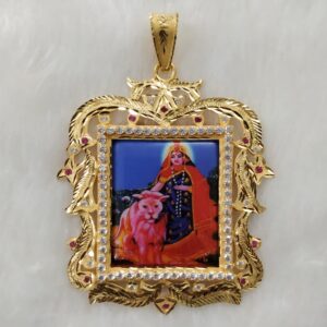 916 Gold Fancy Gent's Shakti Maa Photo Mina Frame Pendant