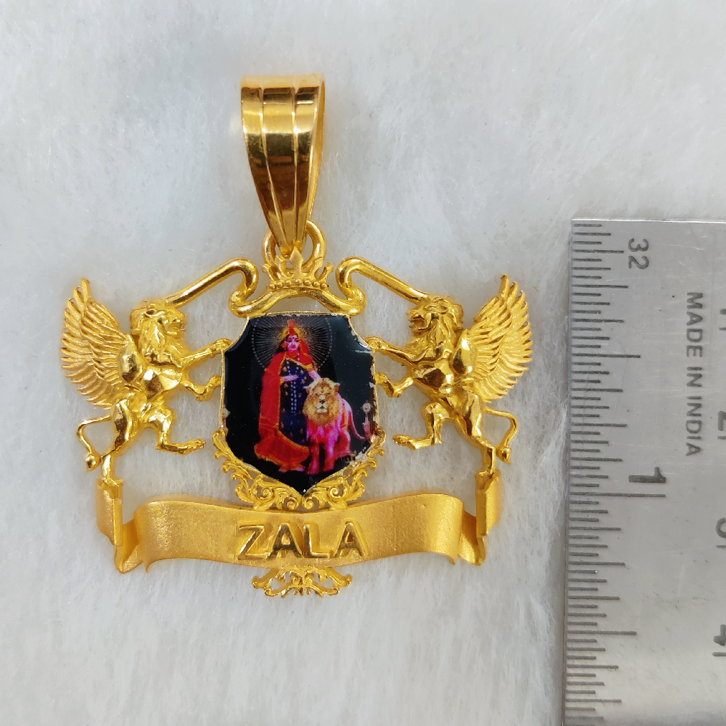 916 Gold Fancy Gent's Shakti Maa Photo Mina Pendant - Image 2