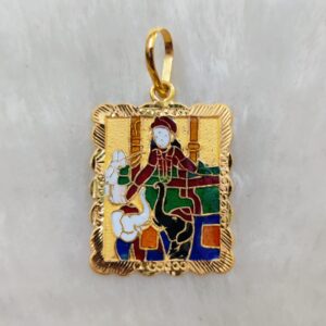 916 Gold Fancy Gent's Shakti Maa Minakari Pendant
