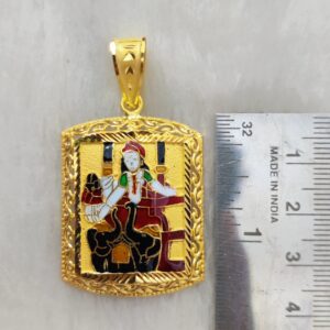 916 Gold Fancy Gent's Shakti Maa Minakari Pendant