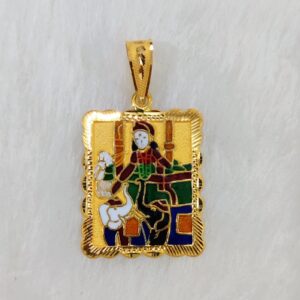 916 Gold Fancy Gent's Shakti Maa Minakari Pendant