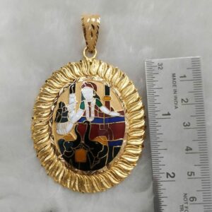 916 Gold Fancy Gent's Shakti Maa Minakari Pendant
