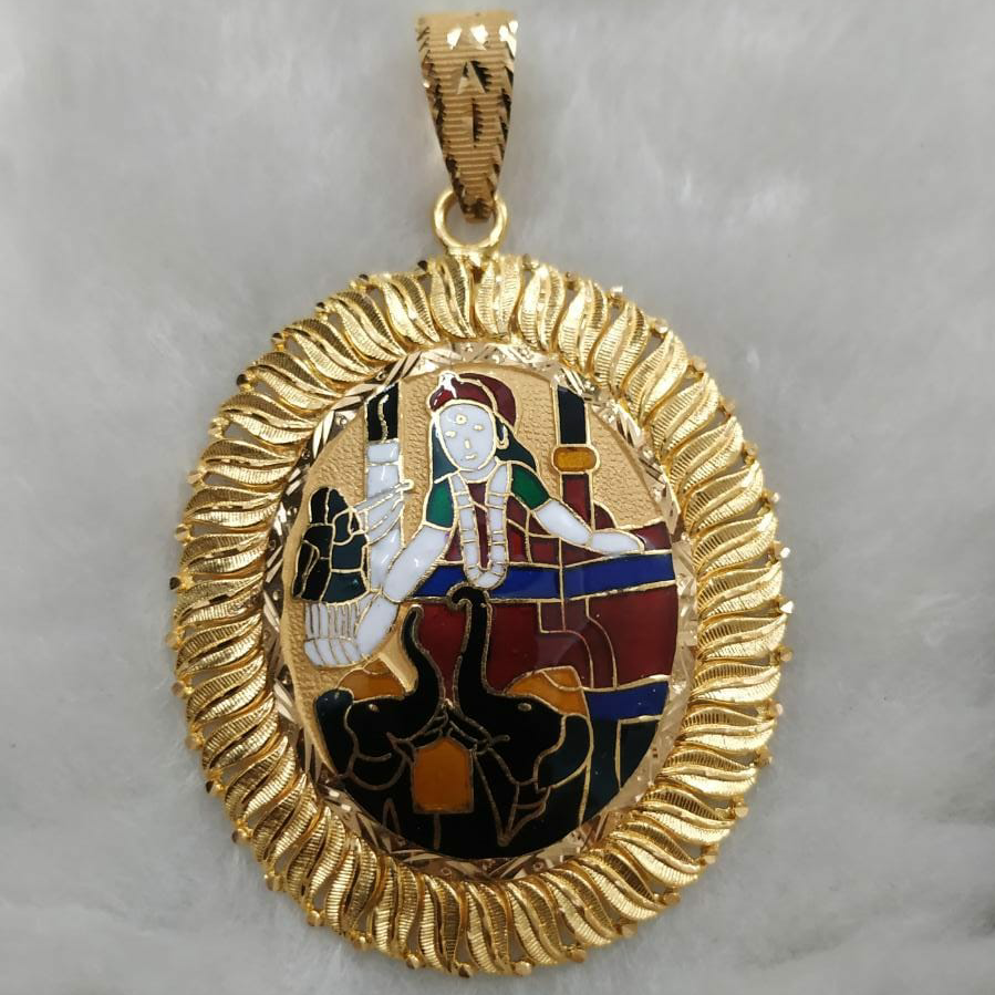916 Gold Fancy Gent's Shakti Maa Minakari Pendant