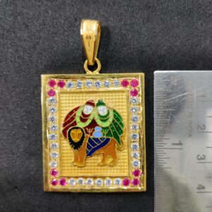 916 Gold Fancy Gent's Chamunda Maa Minakari Pendant