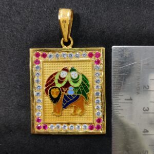 916 Gold Fancy Gent's Chamunda Maa Minakari Pendant