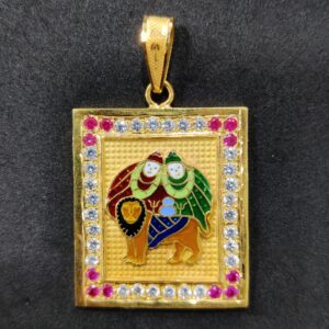 916 Gold Fancy Gent's Chamunda Maa Minakari Pendant