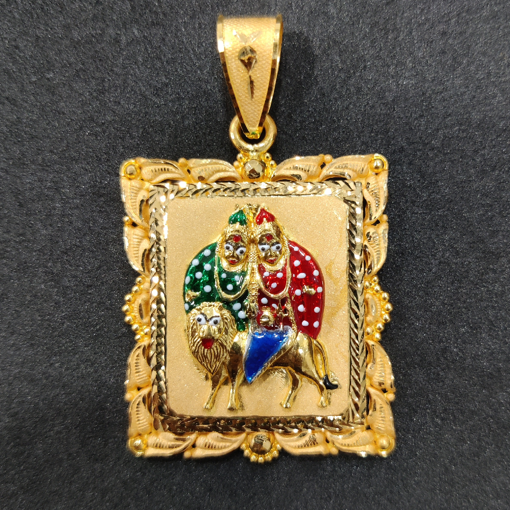 916 Gold Fancy Gent's Chamunda Maa Pendant