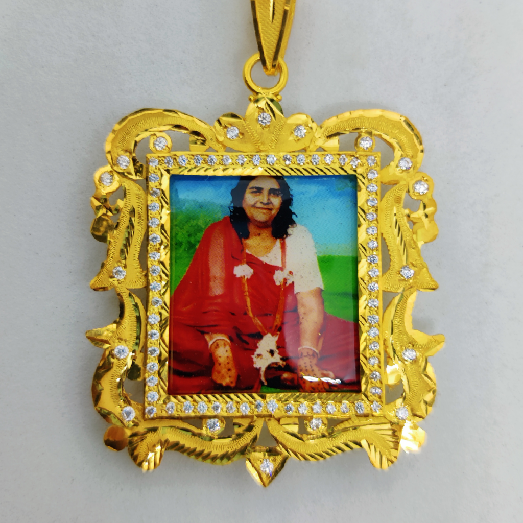 916 Gold Fancy Gent's Sonal Maa Photo Mina Pendant - Image 2