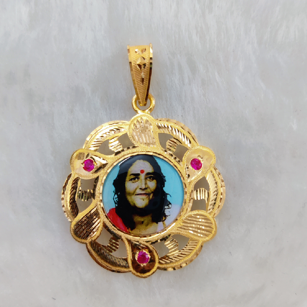 916 Gold Fancy Gent's Sonal Maa Photo Mina Pendant
