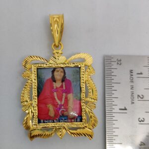916 Gold Fancy Gent's Sonal Maa Photo Mina Pendant