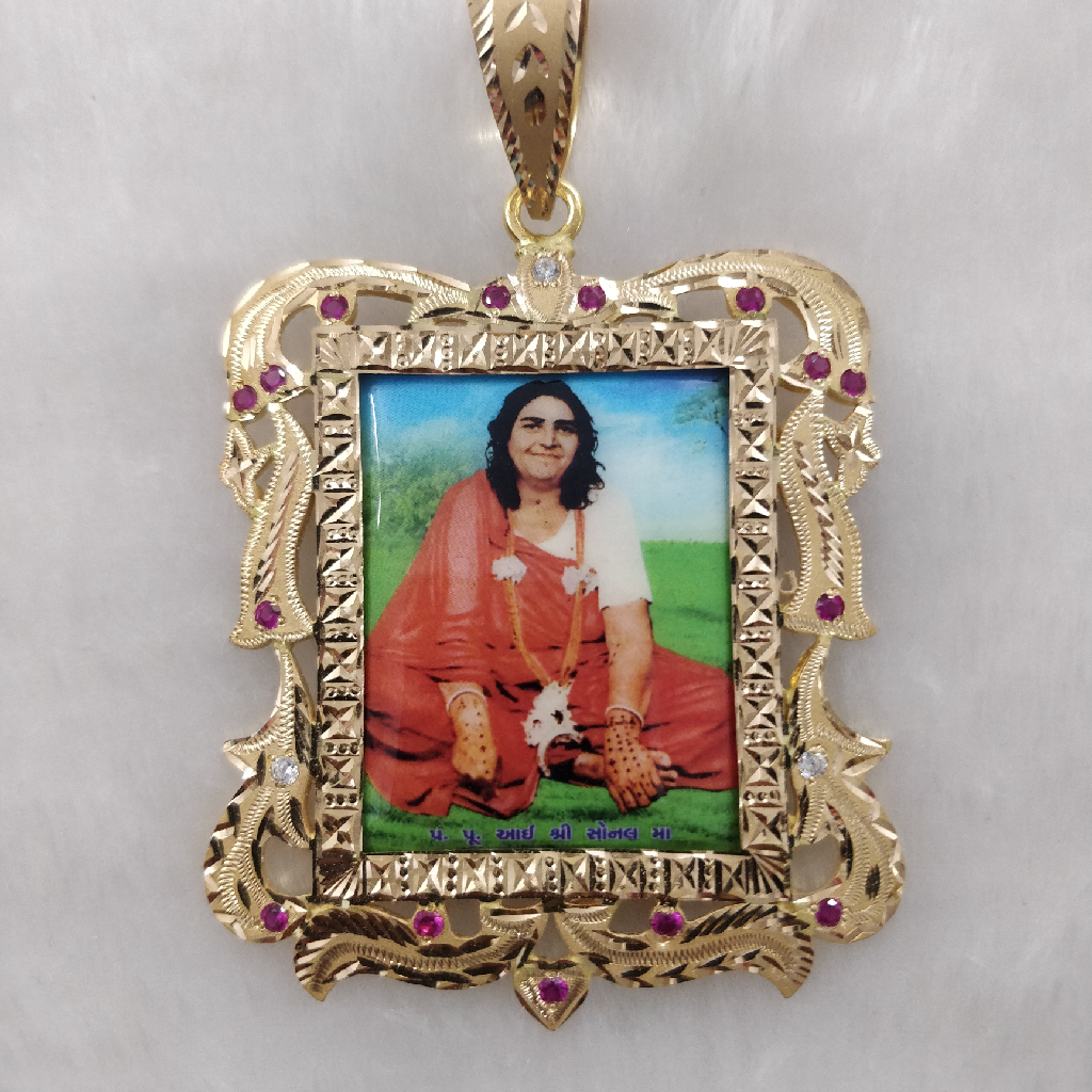 916 Gold Fancy Gent's Sonal Maa Photo Mina Pendant