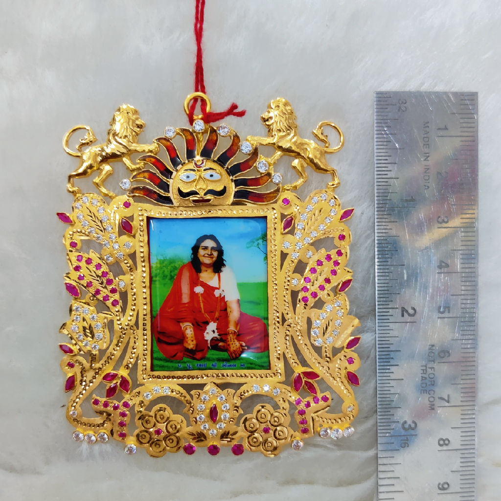 916 Gold Fancy Gent's Sonal Maa Photo Mina Pendant - Image 2