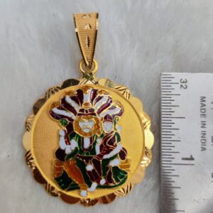 916 Gold Fancy Gent's Narasimha Bhagavan Minakari Pendant