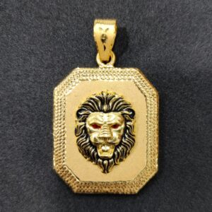 916 Gold Fancy Gent's Lion Face Pendant