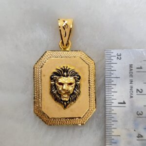 916 gold fancy lion face pendant