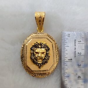 916 gold fancy men's lion face pendant