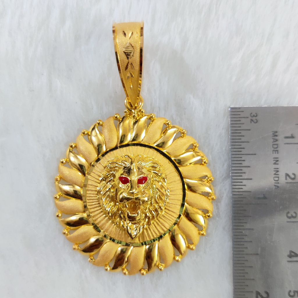 22k gold fancy gent's lion face pendant - Image 2