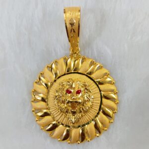 22k gold fancy gent's lion face pendant