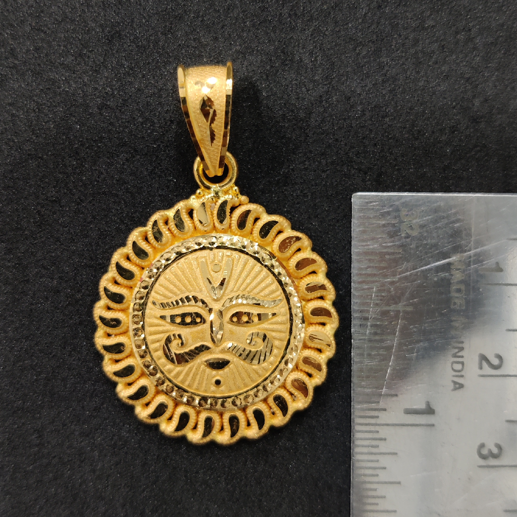 916 Gold Fancy Gent's Surya Pendant - Image 2