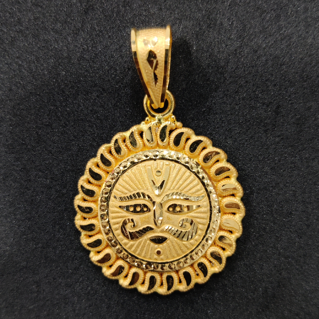 916 Gold Fancy Gent's Surya Pendant