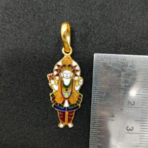 916 Gold Swaminarayan Bhagavan Minakari Pendant