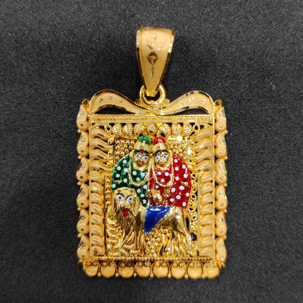 916 gold chamunda maa pendant